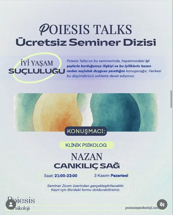 İyi Yaşam Suçluluğu seminer afişi
